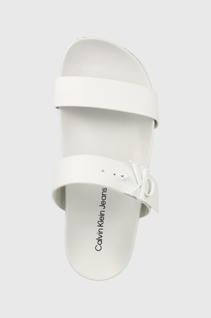 Calvin Klein Jeans Кожени чехли в бяло - Pepit.bg