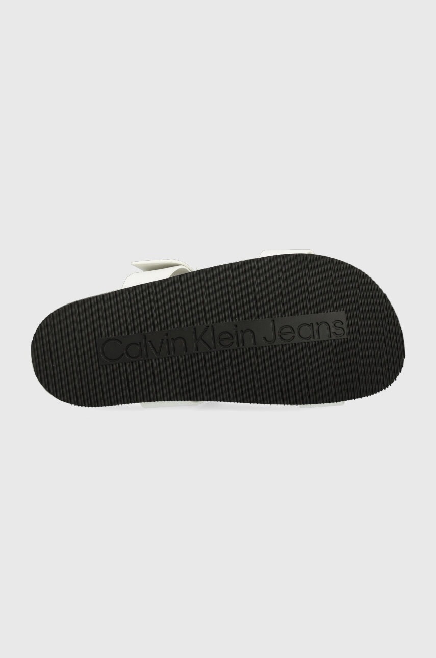 Calvin Klein Jeans Кожени чехли в бяло - Pepit.bg