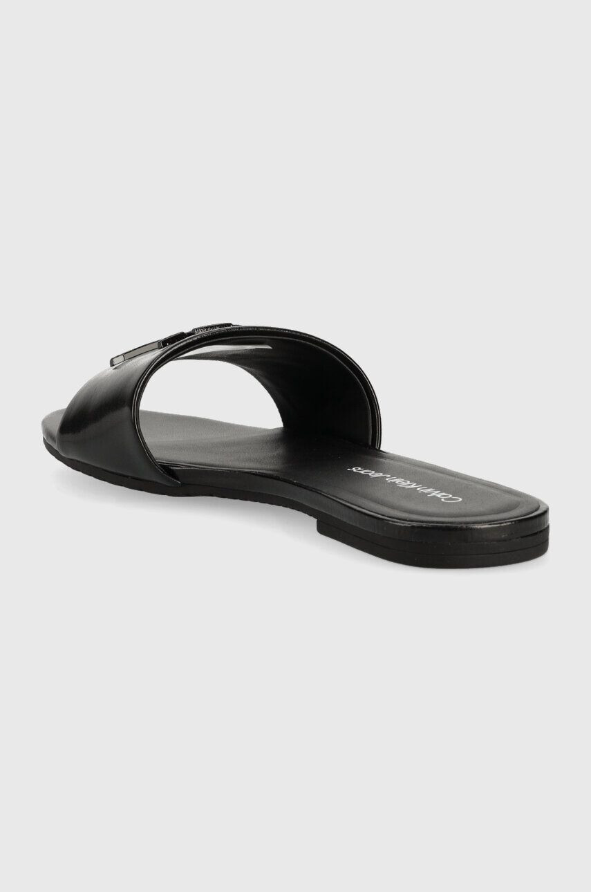 Calvin Klein Jeans Кожени чехли FLAT SANDAL STRAP HW в черно YW0YW00952 - Pepit.bg