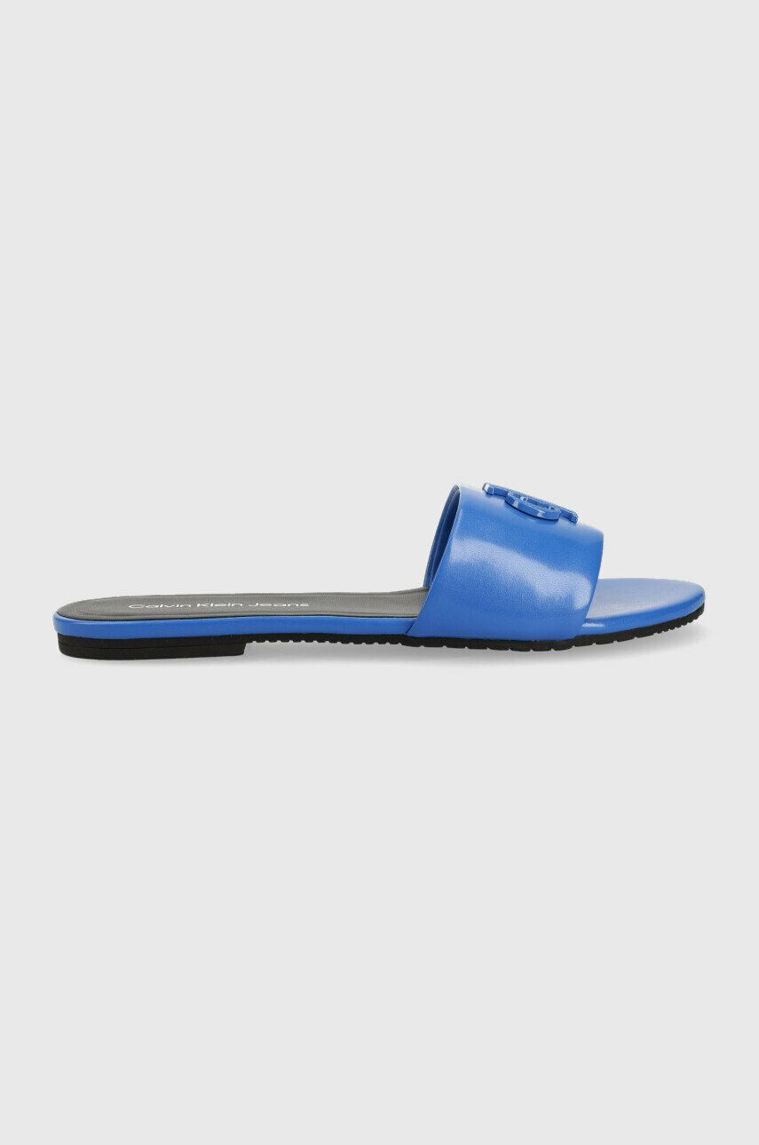 Calvin Klein Jeans Кожени чехли FLAT SANDAL STRAP HW - Pepit.bg