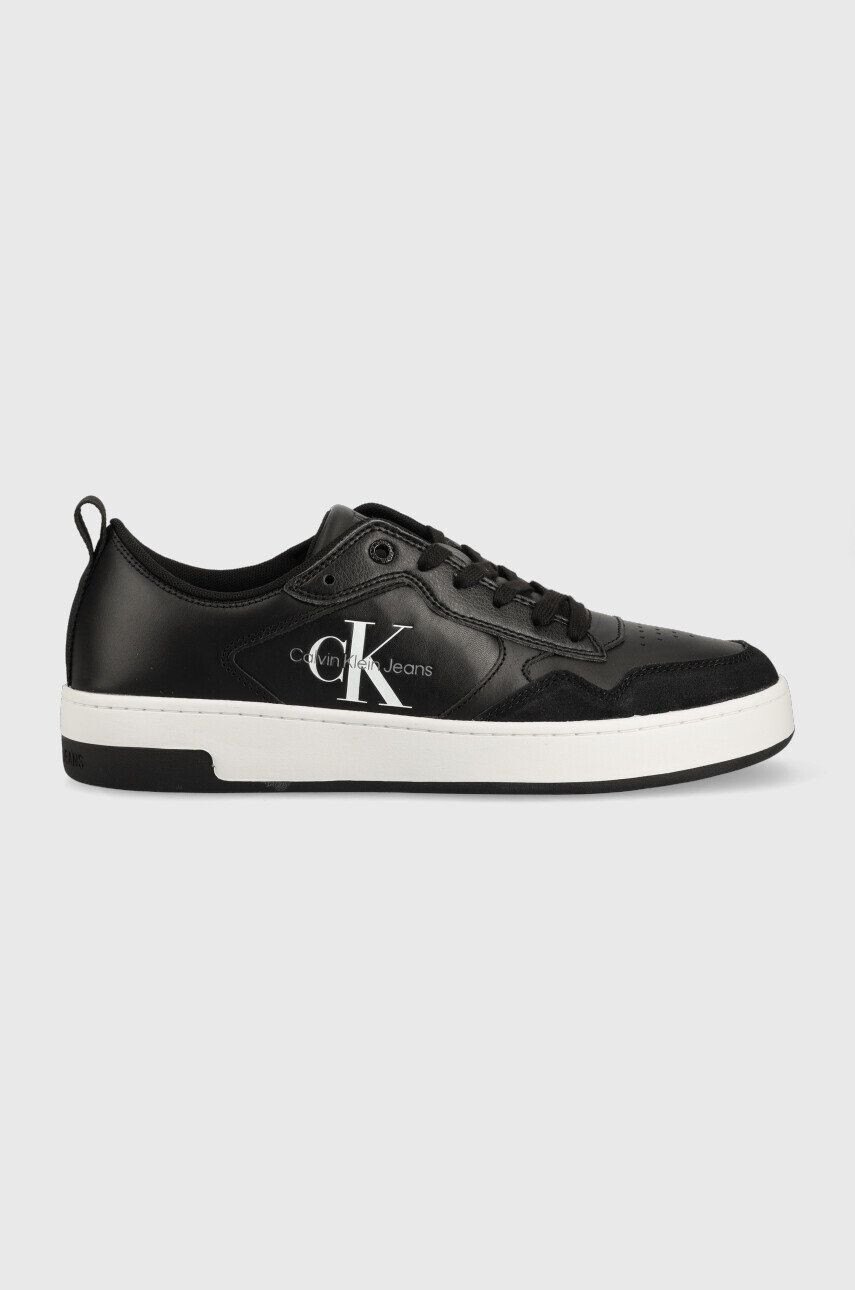 Calvin Klein Jeans Кожени маратонки Basket Cupsole Low Lth Mono в черно - Pepit.bg