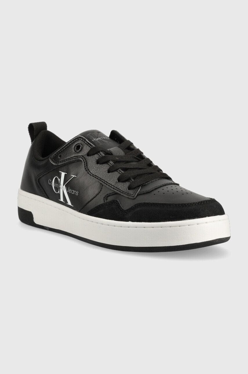 Calvin Klein Jeans Кожени маратонки Basket Cupsole Low Lth Mono в черно - Pepit.bg