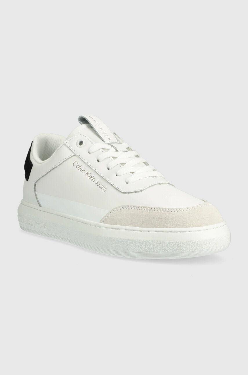 Calvin Klein Jeans Кожени маратонки CASUAL CUPSOLE HIGH/LOW FREQ в бяло - Pepit.bg