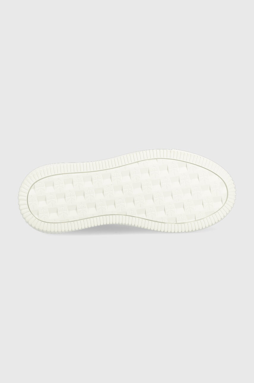 Calvin Klein Jeans Кожени маратонки Chunky Cupsole Laceup Low в бежово - Pepit.bg