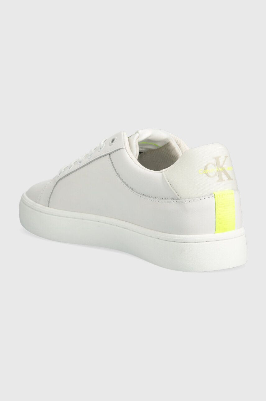 Calvin Klein Jeans Кожени маратонки CLASSIC CUPSOLE FLUO CONTRAST в бяло YM0YM00603 - Pepit.bg