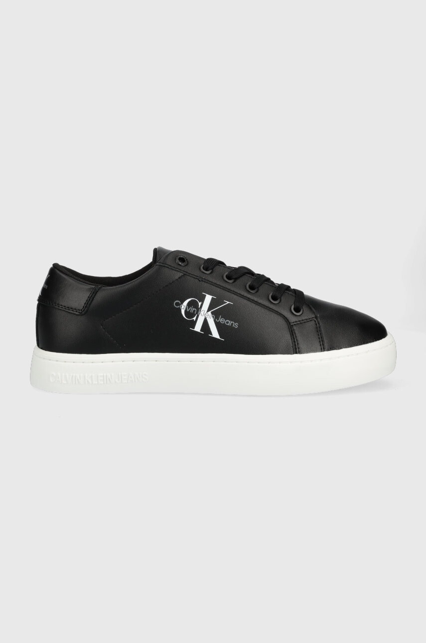 Calvin Klein Jeans Кожени маратонки Classic Cupsole Laceup Low в черно - Pepit.bg