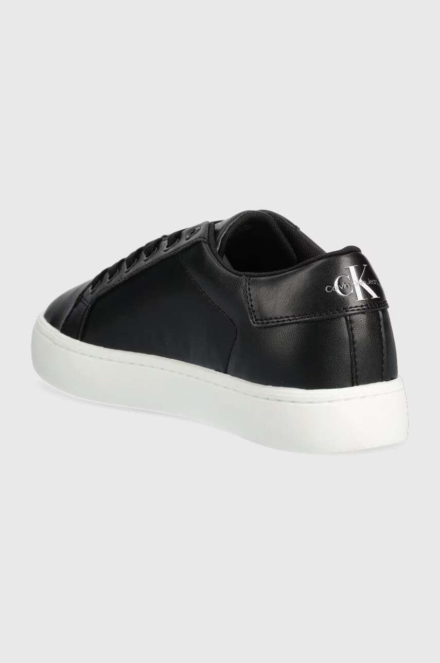 Calvin Klein Jeans Кожени маратонки Classic Cupsole Laceup Low в черно - Pepit.bg