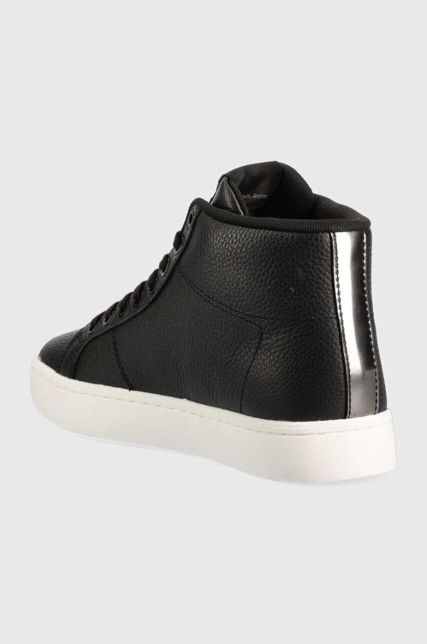 Calvin Klein Jeans Кожени маратонки Classic Cupsole Laceup Mid в черно - Pepit.bg