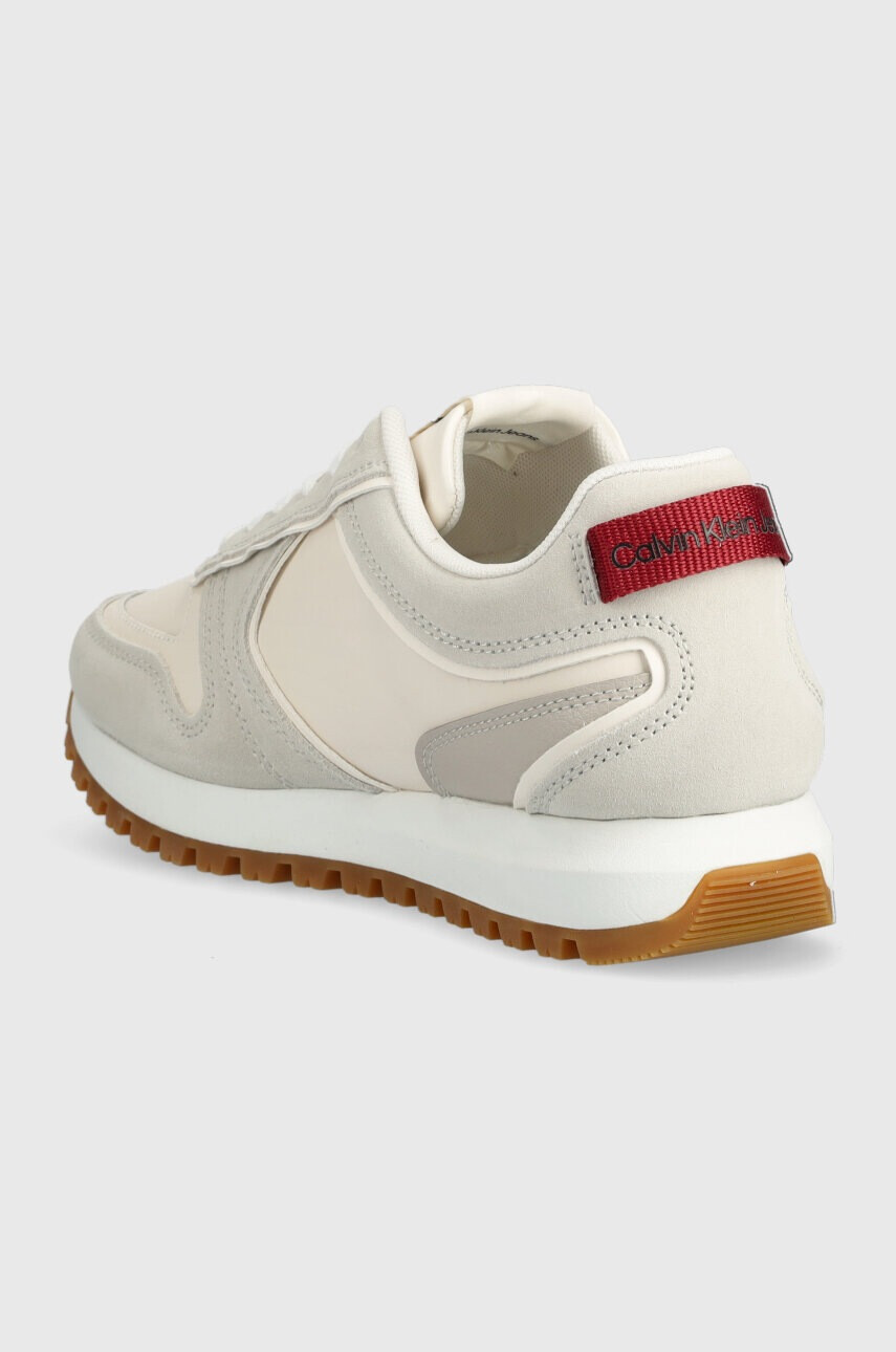 Calvin Klein Jeans Кожени маратонки TOOTHY RUNNER IRREGULAR LINES W в бежово - Pepit.bg