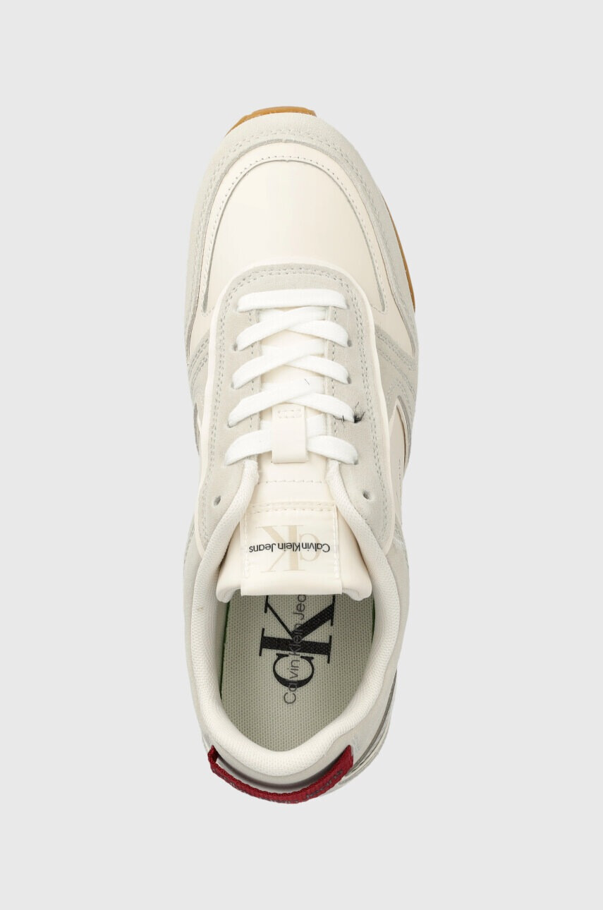 Calvin Klein Jeans Кожени маратонки TOOTHY RUNNER IRREGULAR LINES W в бежово - Pepit.bg