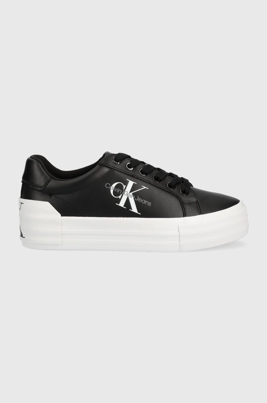 Calvin Klein Jeans Кожени маратонки Vulc Flatform Bold Lth в черно - Pepit.bg