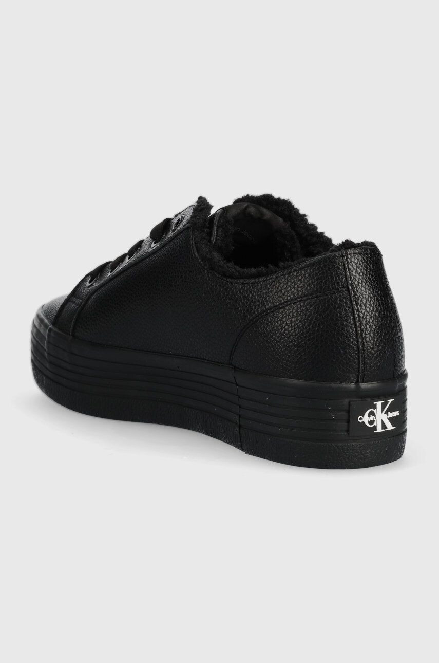 Calvin Klein Jeans Кожени маратонки Vulc Flatform Laceup Low в черно - Pepit.bg