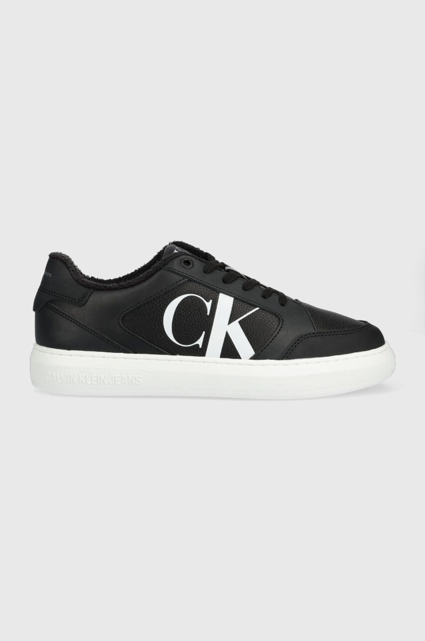 Calvin Klein Jeans Кожени маратонки YM0YM00573 CASUAL CUPSOLE LTH-PU MONO в черно - Pepit.bg