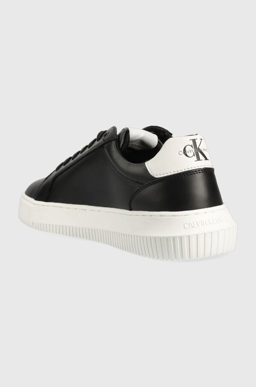 Calvin Klein Jeans Кожени маратонки YM0YM00681 CHUNKY CUPSOLE MONOLOGO в черно - Pepit.bg