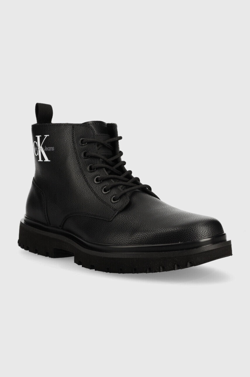 Calvin Klein Jeans Кожени обувки Lug Mid Laceup Boot - Pepit.bg