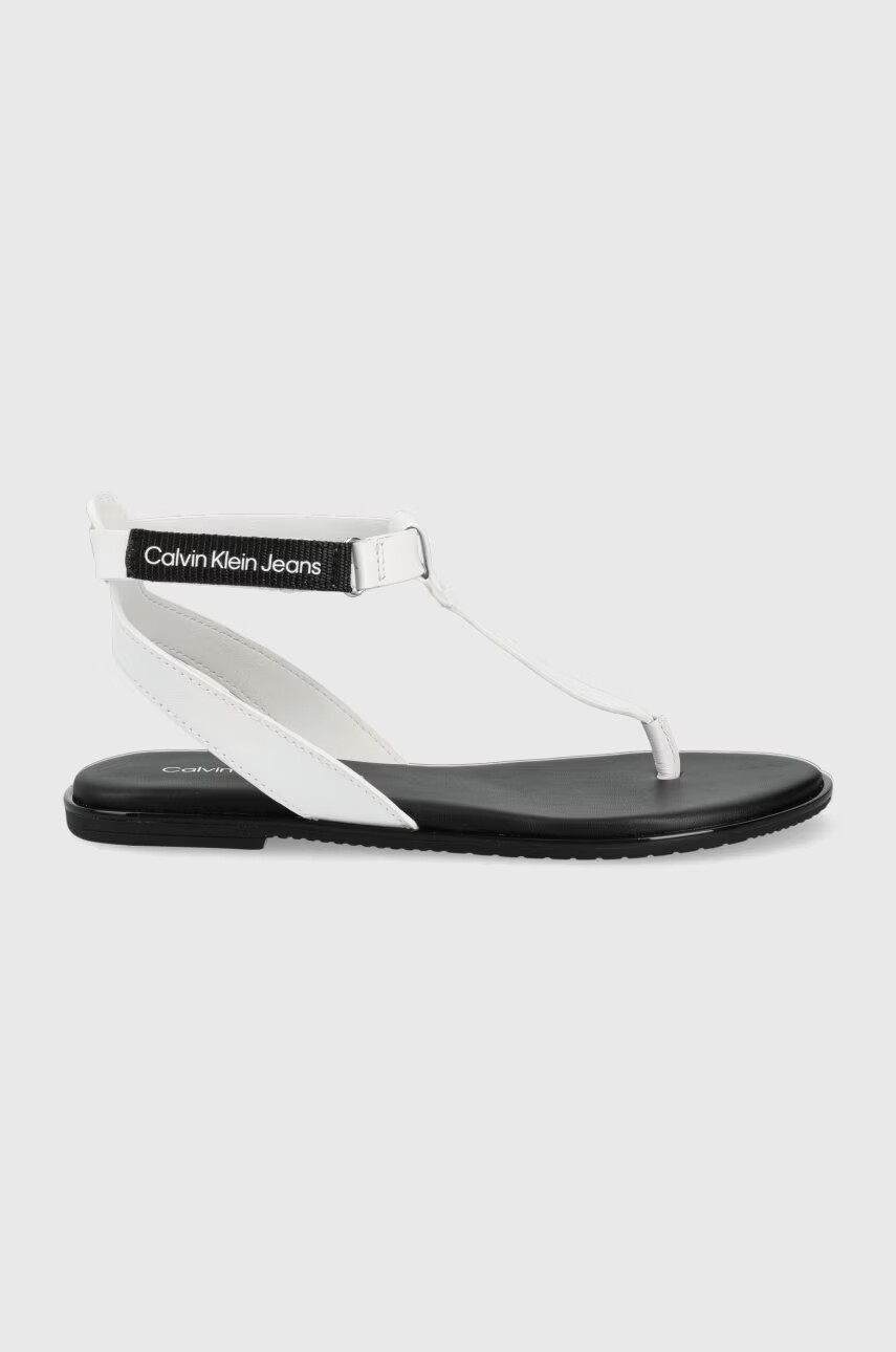 Calvin Klein Jeans Кожени сандали дамско в бяло - Pepit.bg