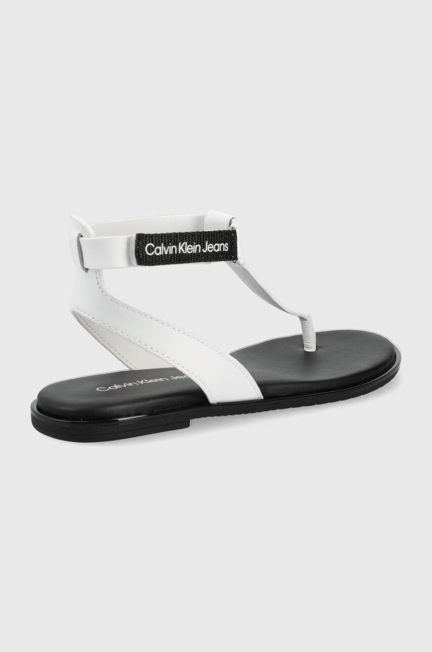 Calvin Klein Jeans Кожени сандали дамско в бяло - Pepit.bg