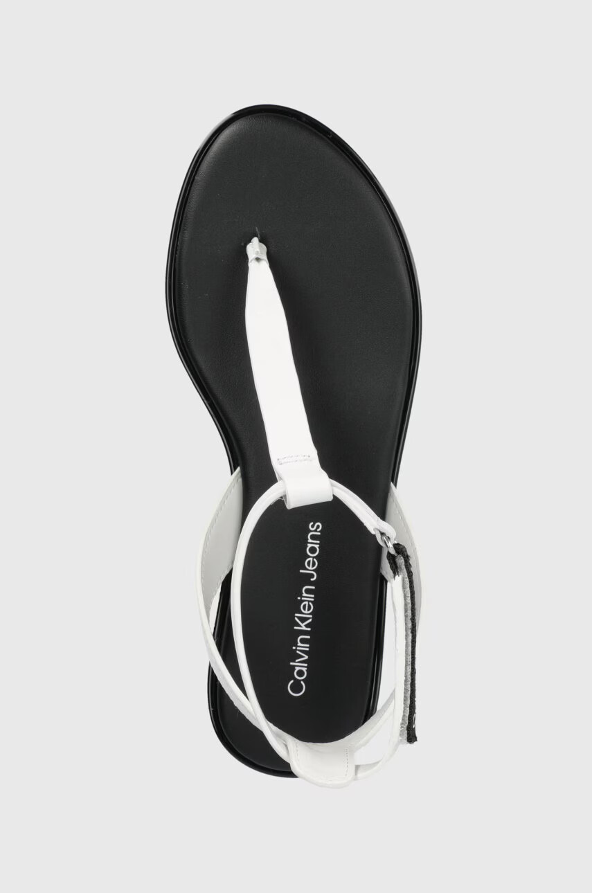 Calvin Klein Jeans Кожени сандали дамско в бяло - Pepit.bg