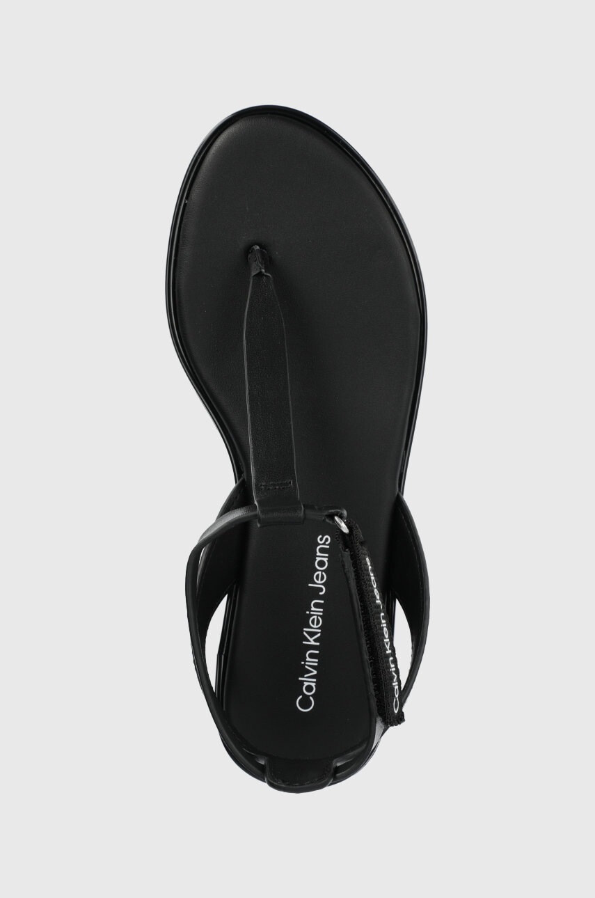 Calvin Klein Jeans Кожени сандали дамско в черно - Pepit.bg