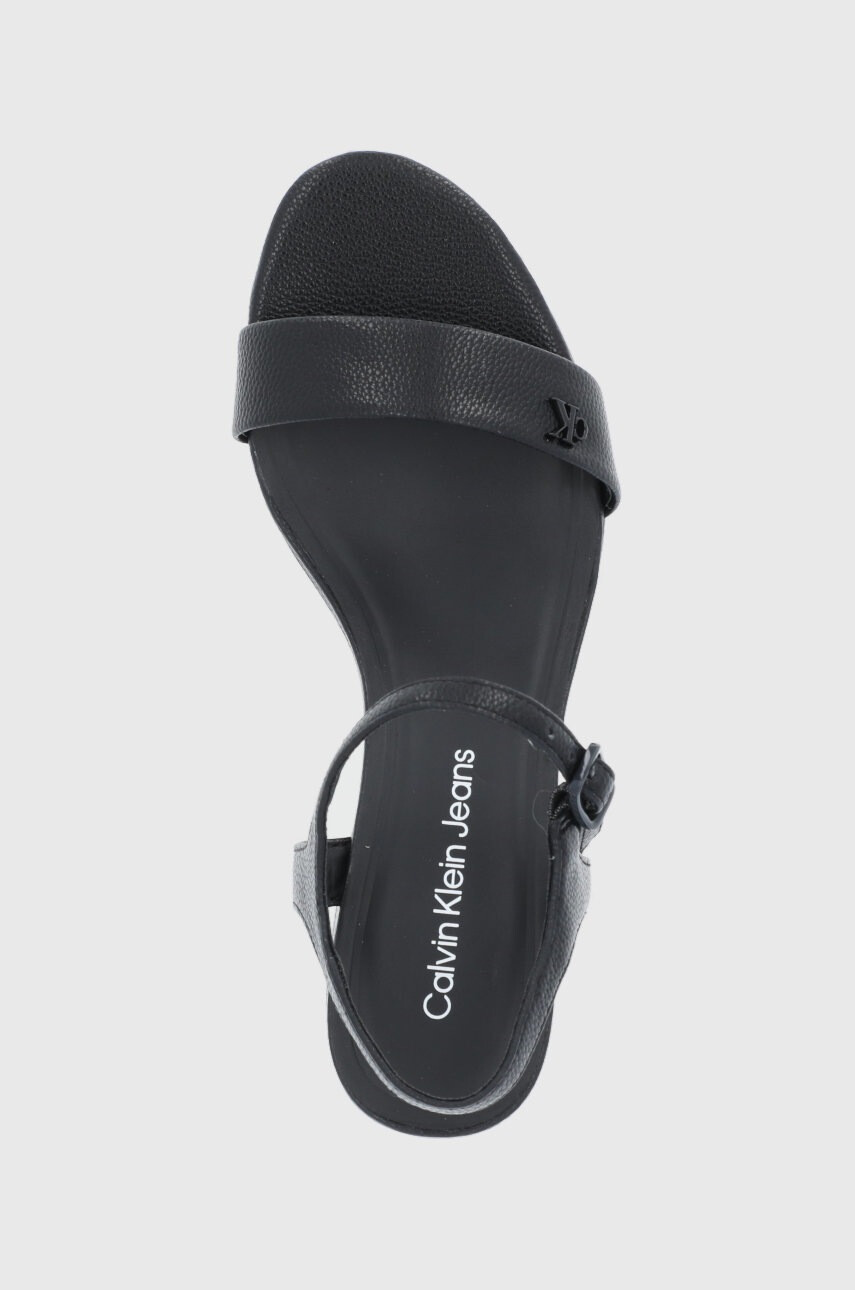 Calvin Klein Jeans Кожени сандали в черно - Pepit.bg
