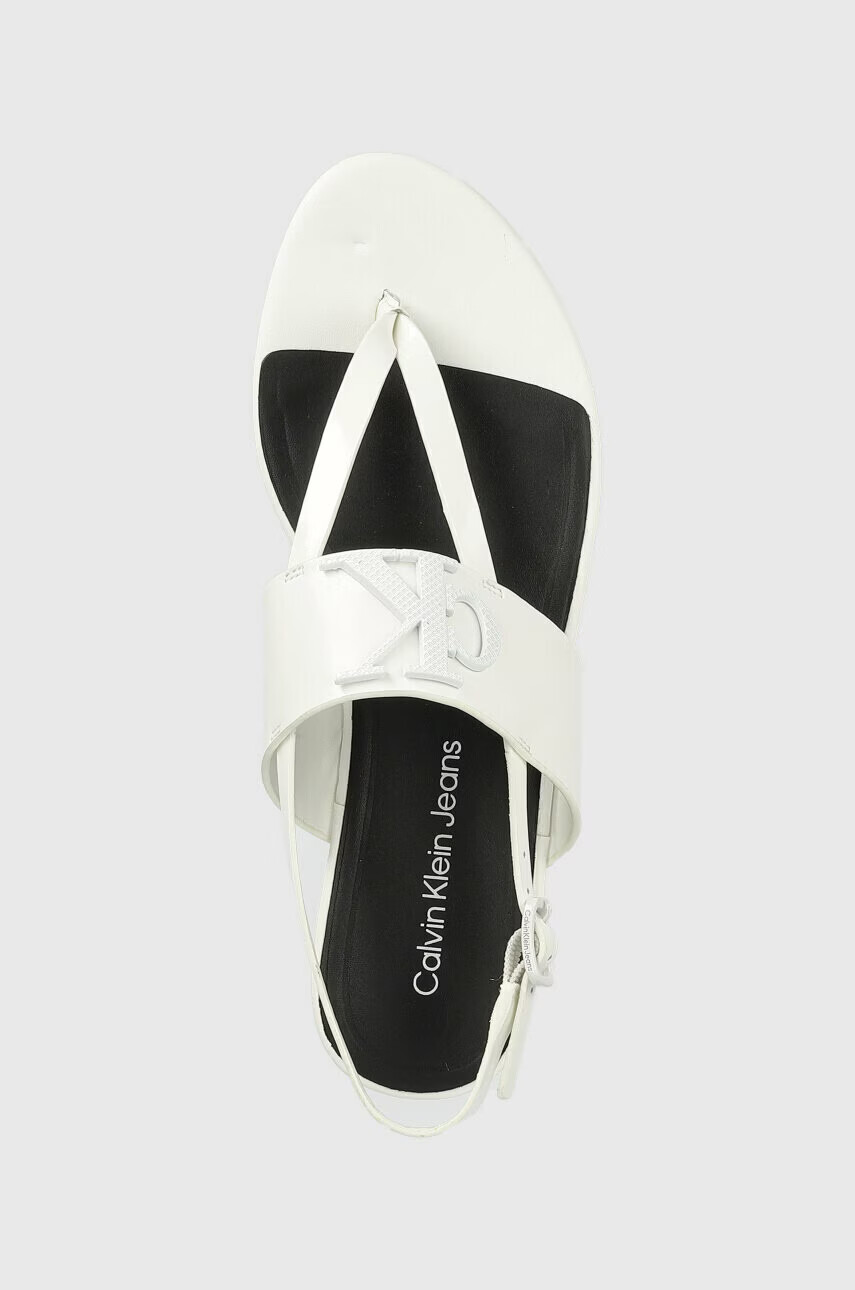 Calvin Klein Jeans Кожени сандали FLAT SANDAL HW в бяло YW0YW00953 - Pepit.bg