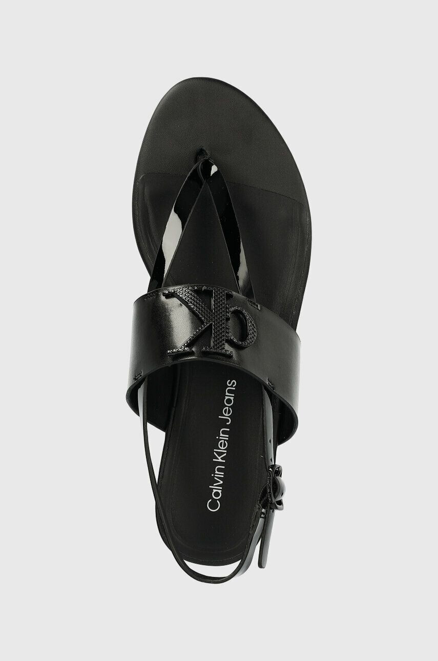 Calvin Klein Jeans Кожени сандали FLAT SANDAL HW в черно YW0YW00953 - Pepit.bg