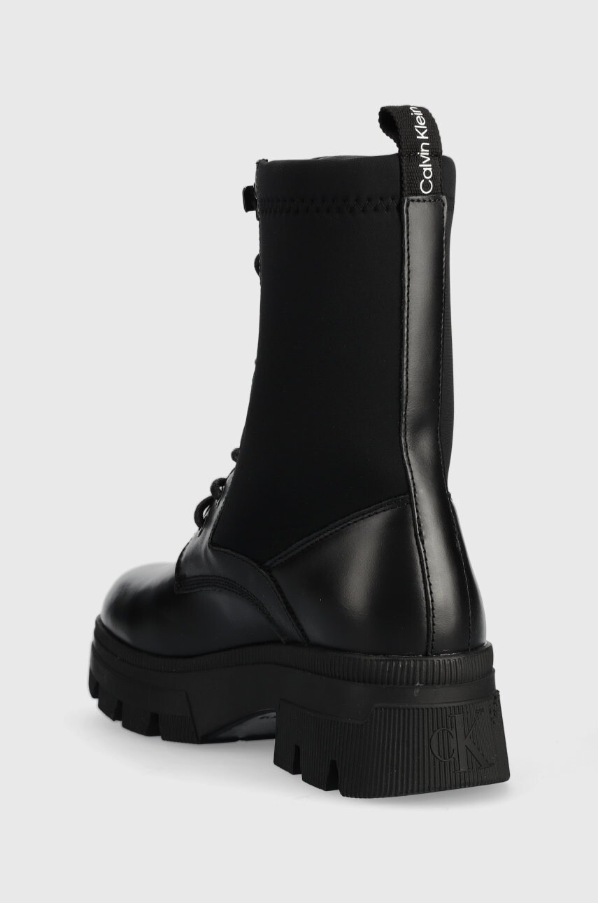 Calvin Klein Jeans Кубинки Chunky Combat Laceup в черно с платформа - Pepit.bg