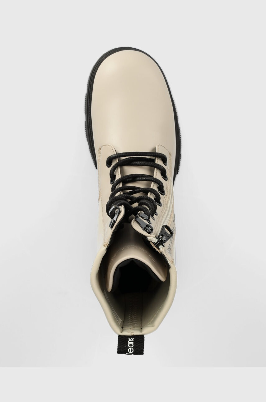Calvin Klein Jeans Кубинки Chunky Combat Laceup в бежово с платформа - Pepit.bg