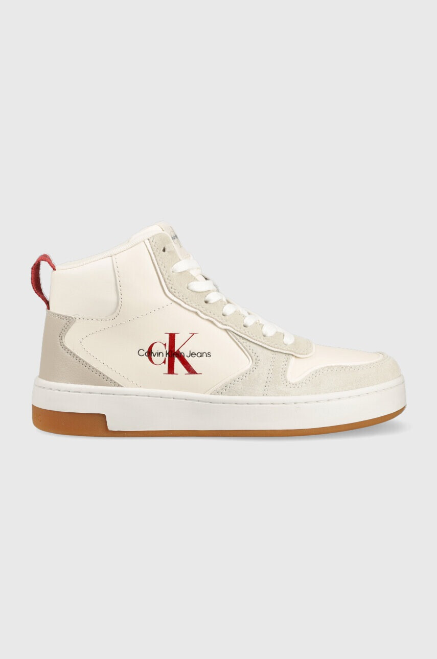 Calvin Klein Jeans Маратонки BASKET CUPSOLE MID IRREG LINE WN в бяло YW0YW00921 - Pepit.bg