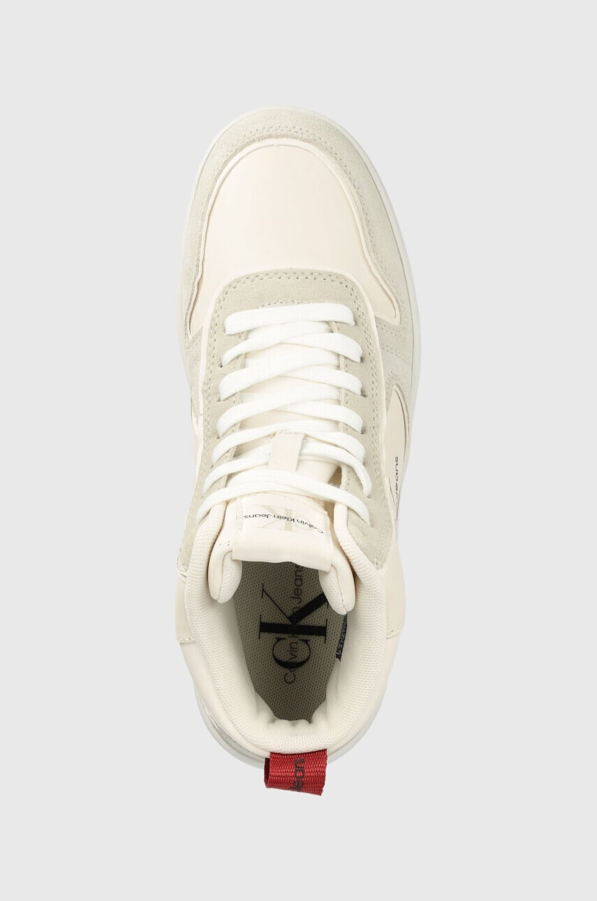 Calvin Klein Jeans Маратонки BASKET CUPSOLE MID IRREG LINE WN в бяло YW0YW00921 - Pepit.bg