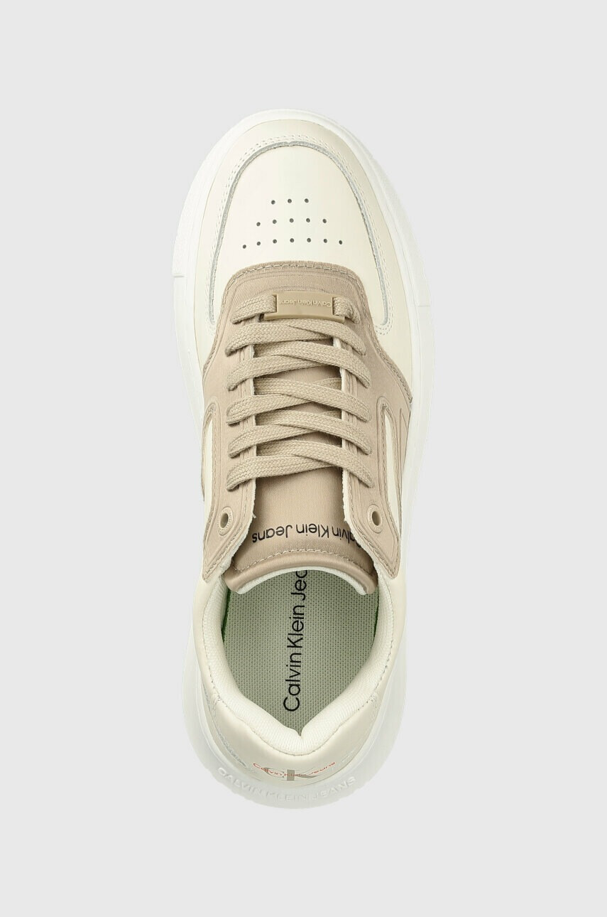 Calvin Klein Jeans Маратонки CHUNKY CUPSOLE SATIN WN в бежово - Pepit.bg