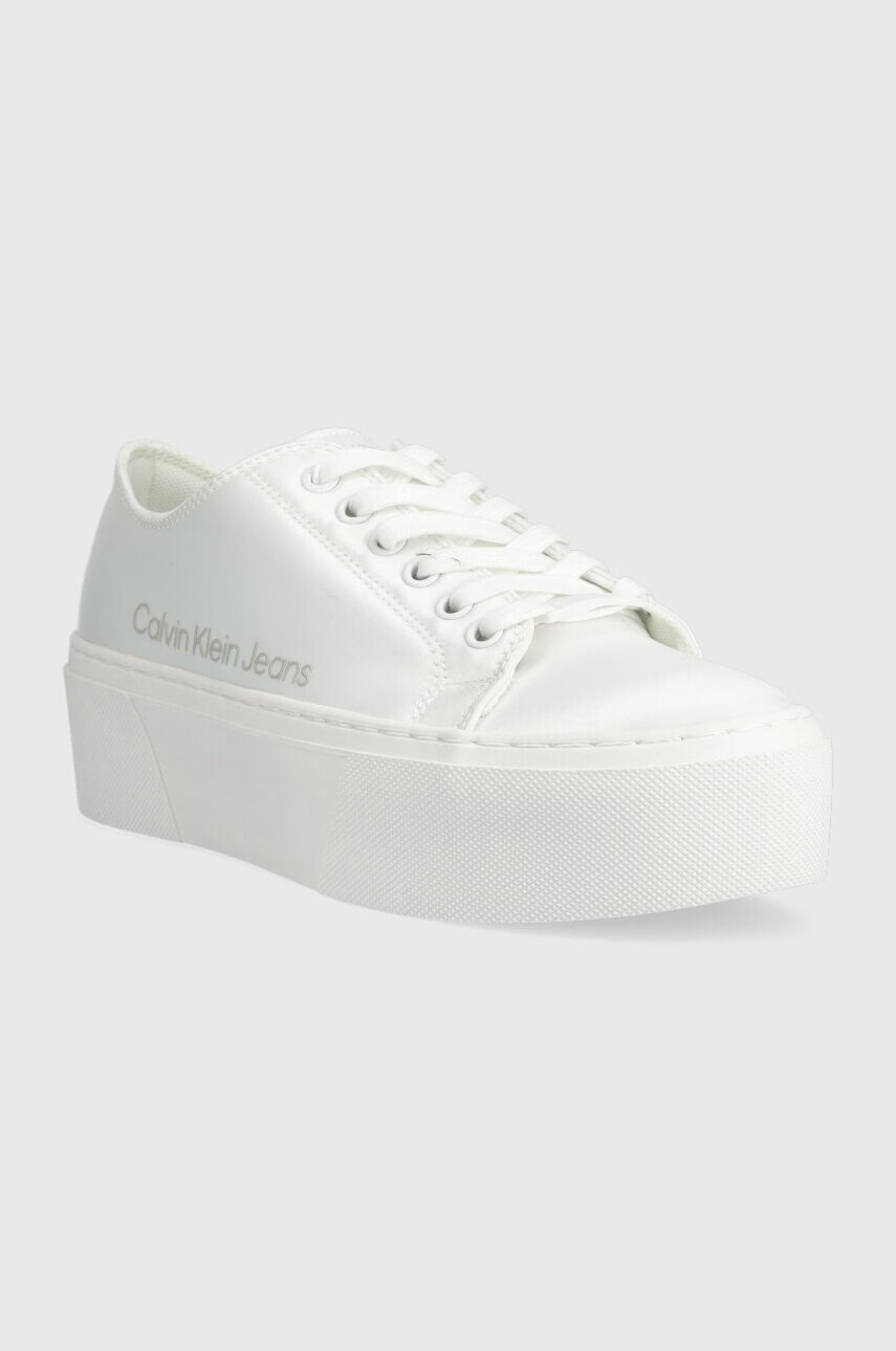 Calvin Klein Jeans Маратонки FLATFORM+ CUPSOLE SATIN в бяло - Pepit.bg