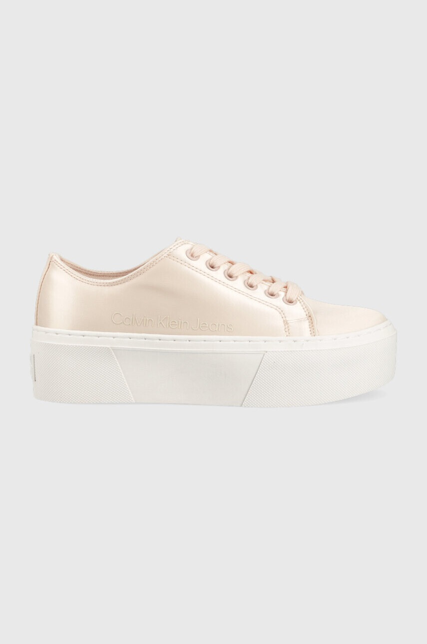 Calvin Klein Jeans Маратонки FLATFORM+ CUPSOLE SATIN в розово - Pepit.bg