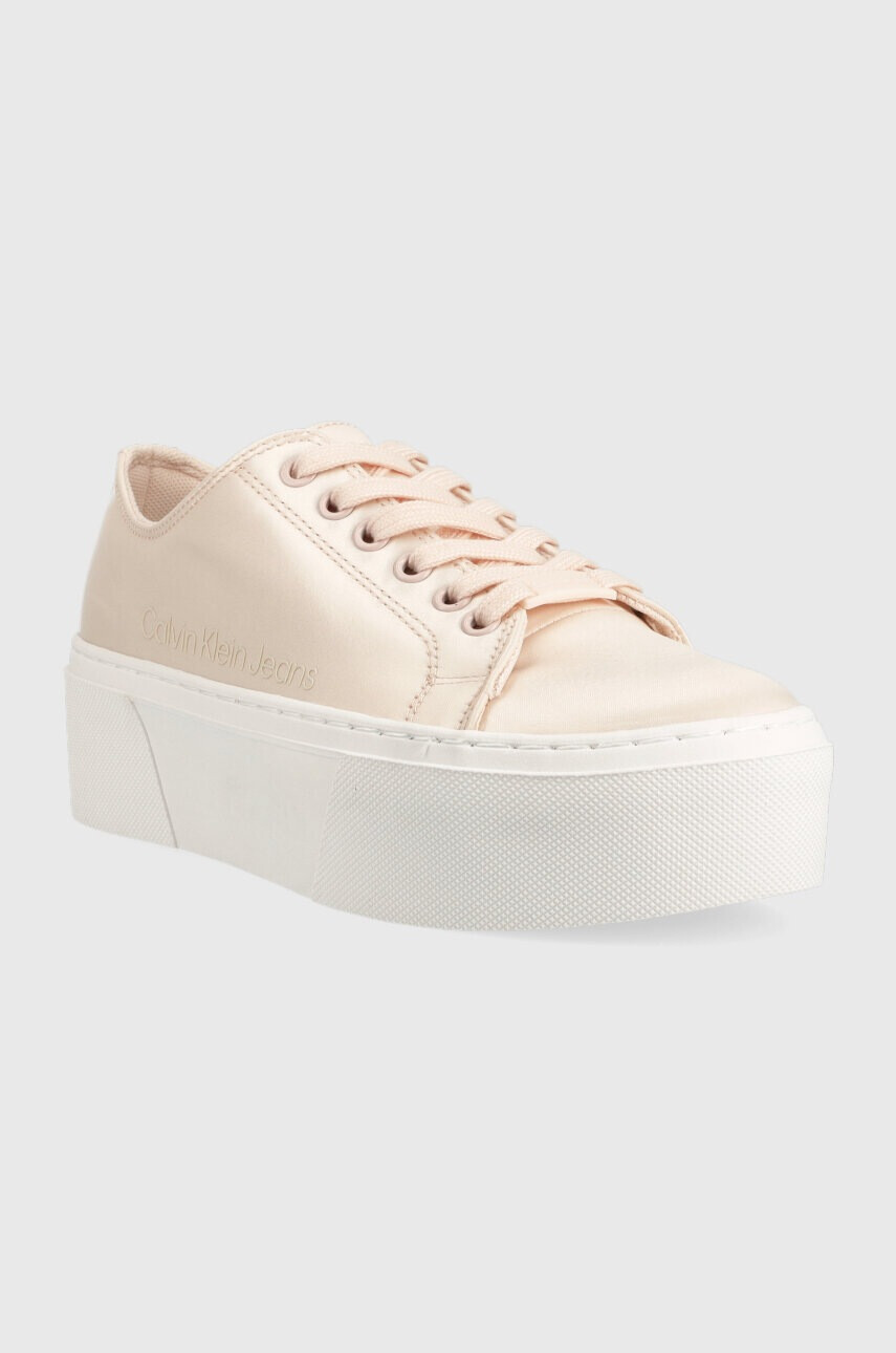 Calvin Klein Jeans Маратонки FLATFORM+ CUPSOLE SATIN в розово - Pepit.bg