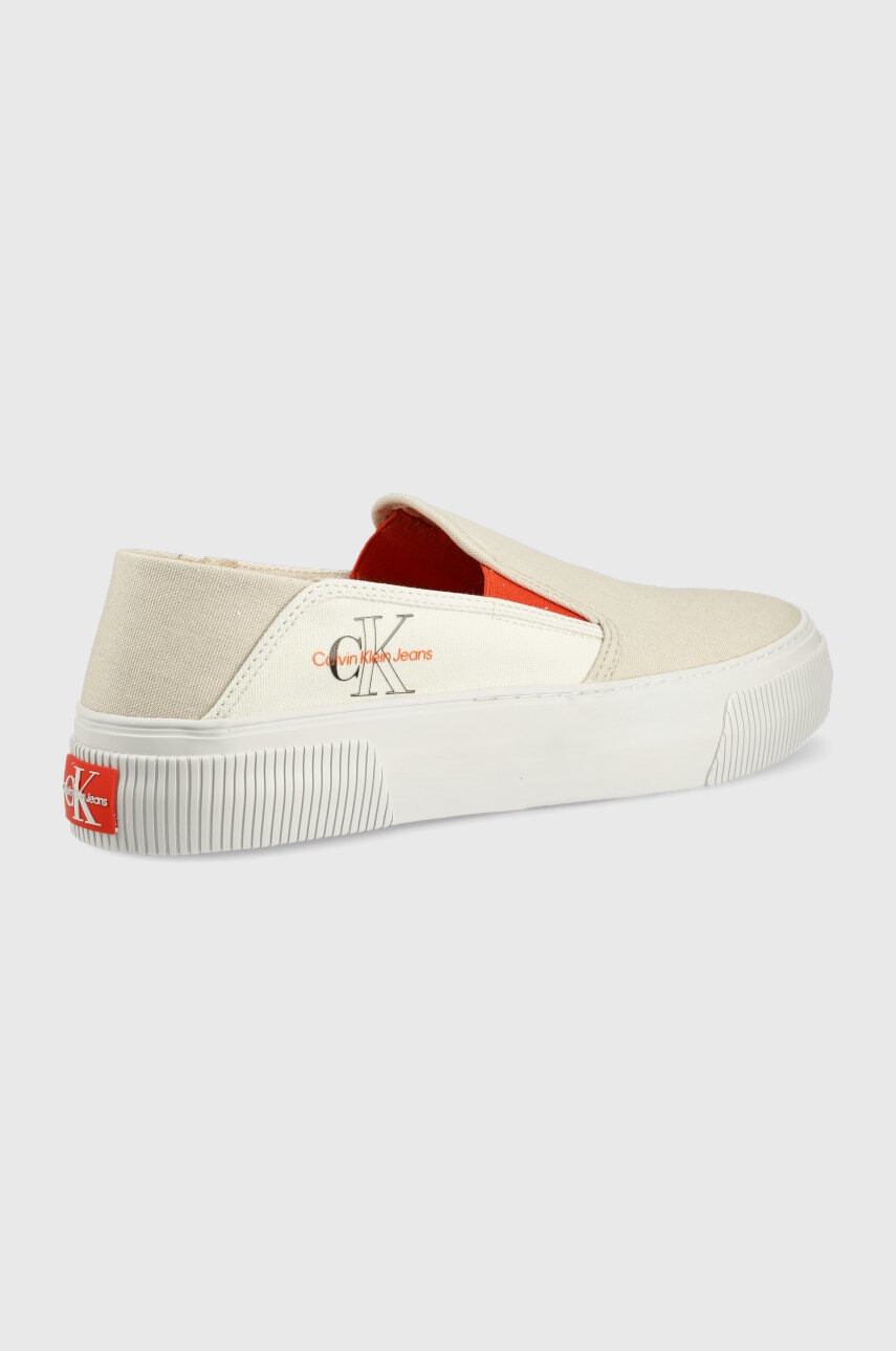 Calvin Klein Jeans Ниски кецове в бежово - Pepit.bg