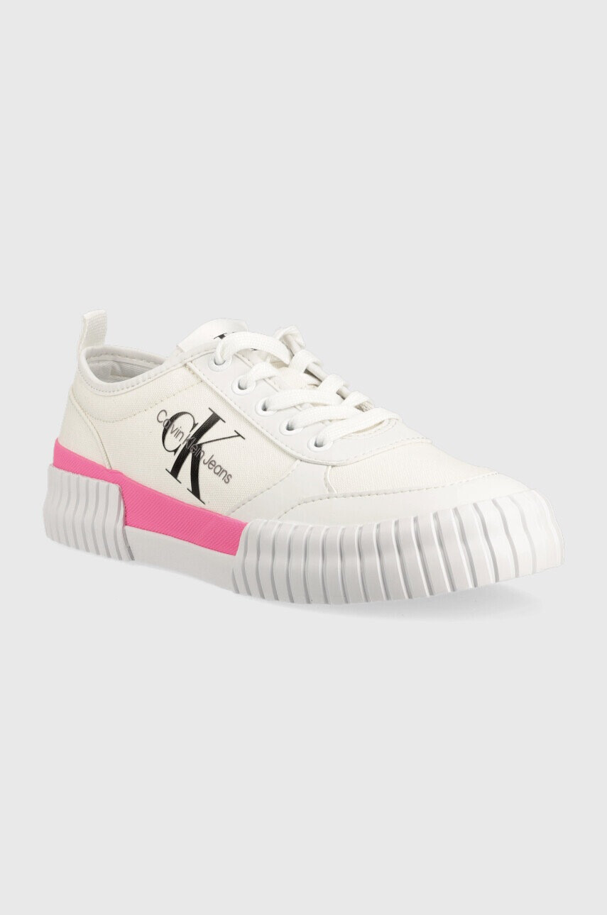 Calvin Klein Jeans Ниски кецове Skater Vulcanized Laceup Low в бяло - Pepit.bg