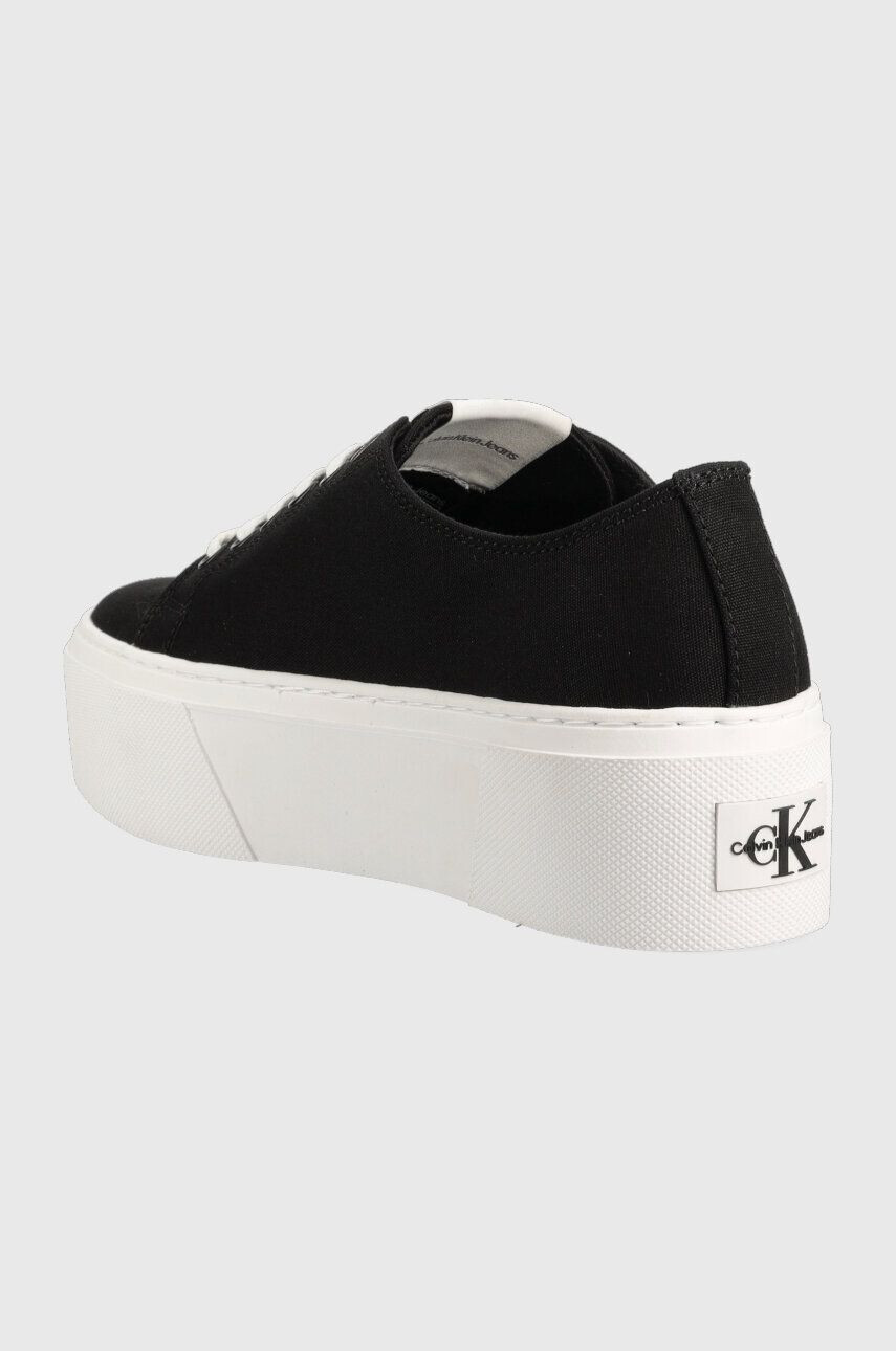 Calvin Klein Jeans Ниски кецове FLATFORM+ CUPSOLE LOW TXT в черно YW0YW01033 - Pepit.bg