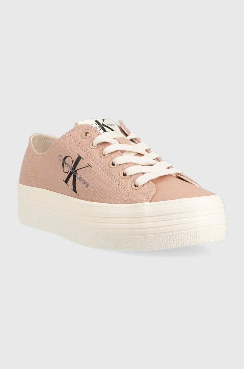 Calvin Klein Jeans Ниски кецове VULC FLATFORM ESSENTIAL MONO в бежово YW0YW01030 - Pepit.bg