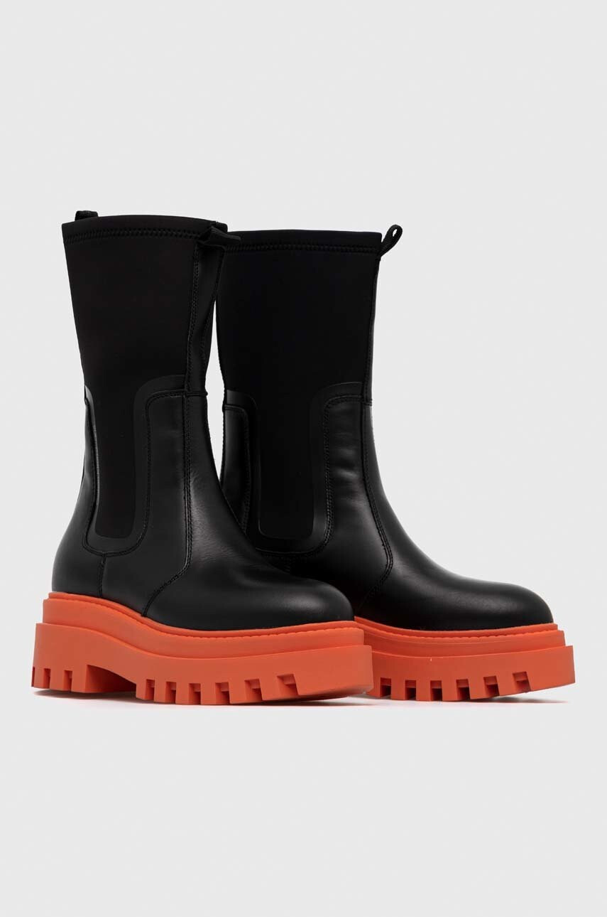 Calvin Klein Jeans Обувки Flatform High Chelsea Boot в черно с платформа - Pepit.bg