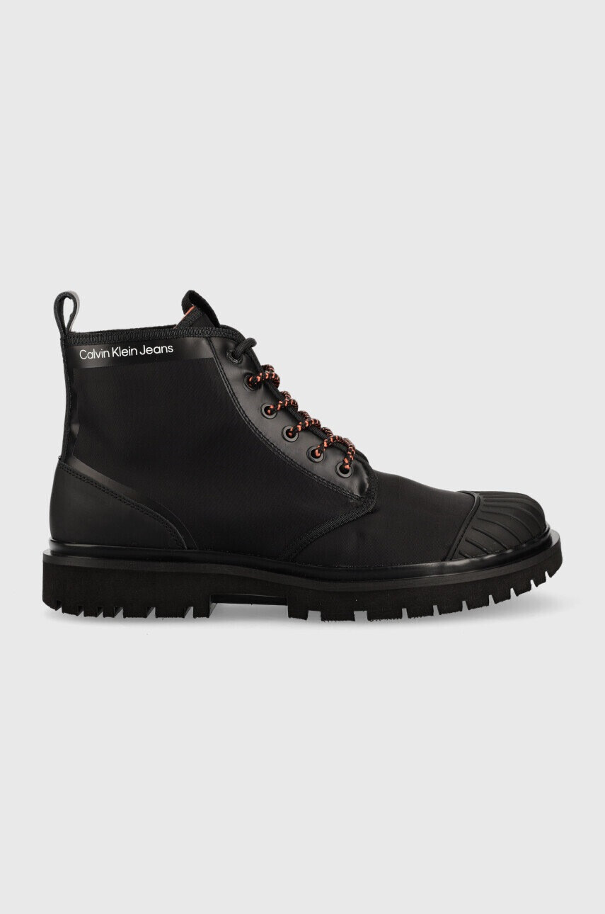 Calvin Klein Jeans Обувки Lug Mid Laceup Boot Thermo в черно - Pepit.bg