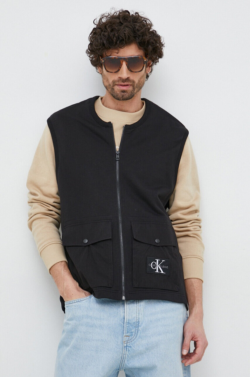 Calvin Klein Jeans Памучен елек в черно - Pepit.bg