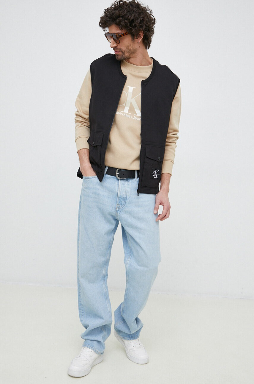 Calvin Klein Jeans Памучен елек в черно - Pepit.bg