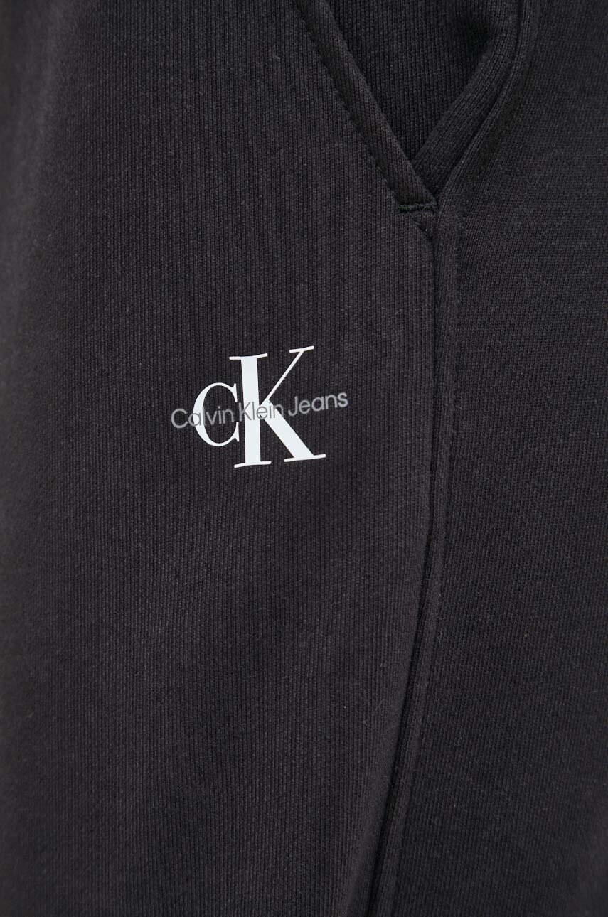 Calvin Klein Jeans Памучен къс панталон в черно - Pepit.bg