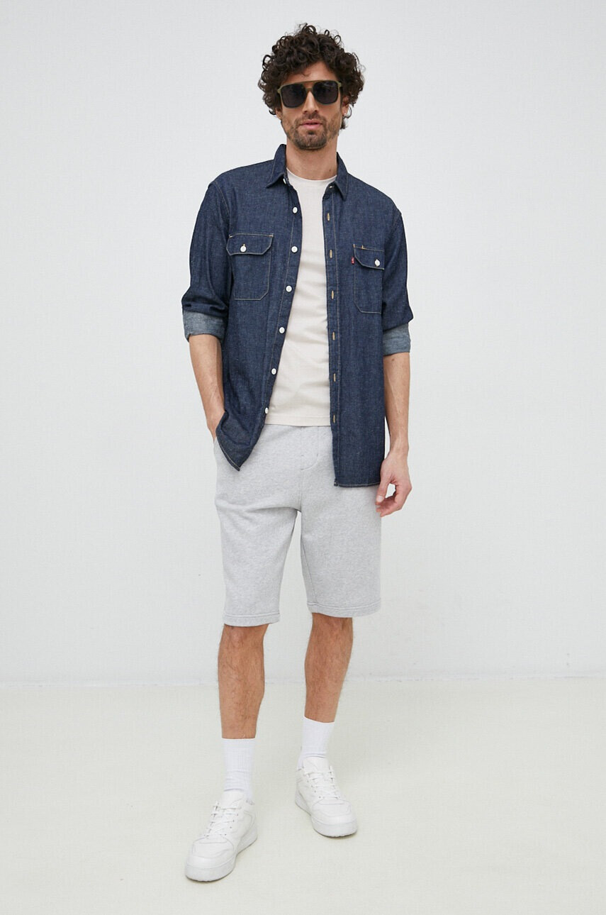 Calvin Klein Jeans Памучен къс панталон в сиво - Pepit.bg
