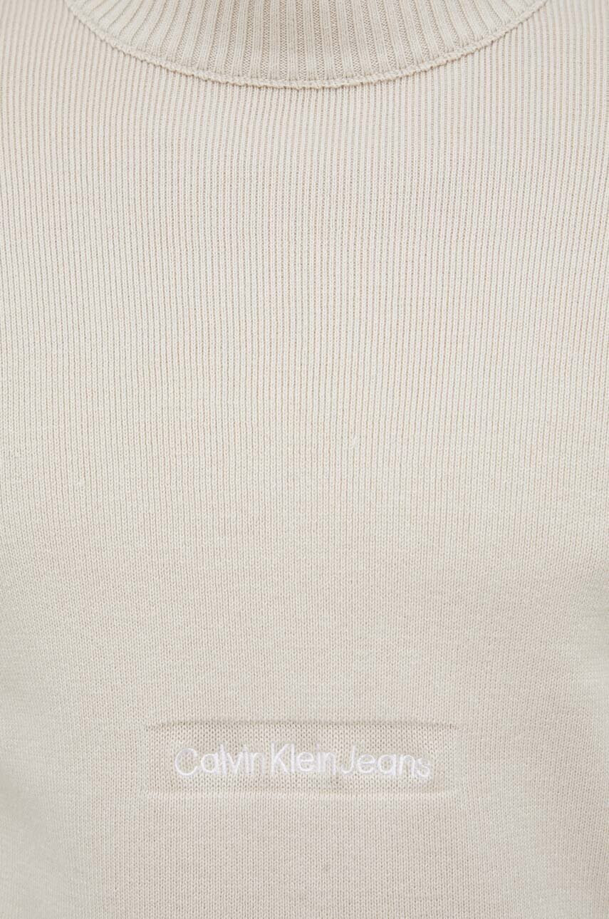 Calvin Klein Jeans Памучен пуловер в бежово - Pepit.bg