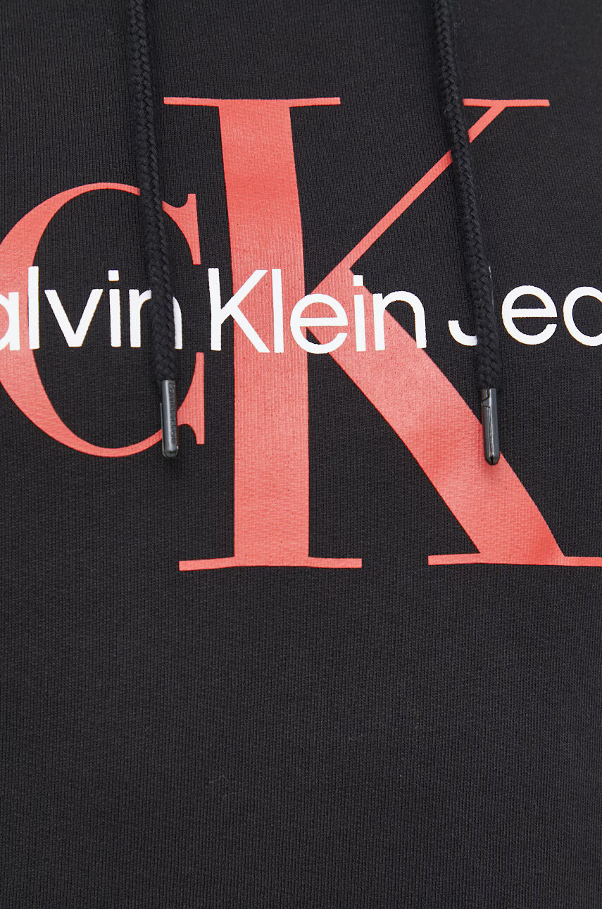 Calvin Klein Jeans Памучен суичър в черно с принт - Pepit.bg