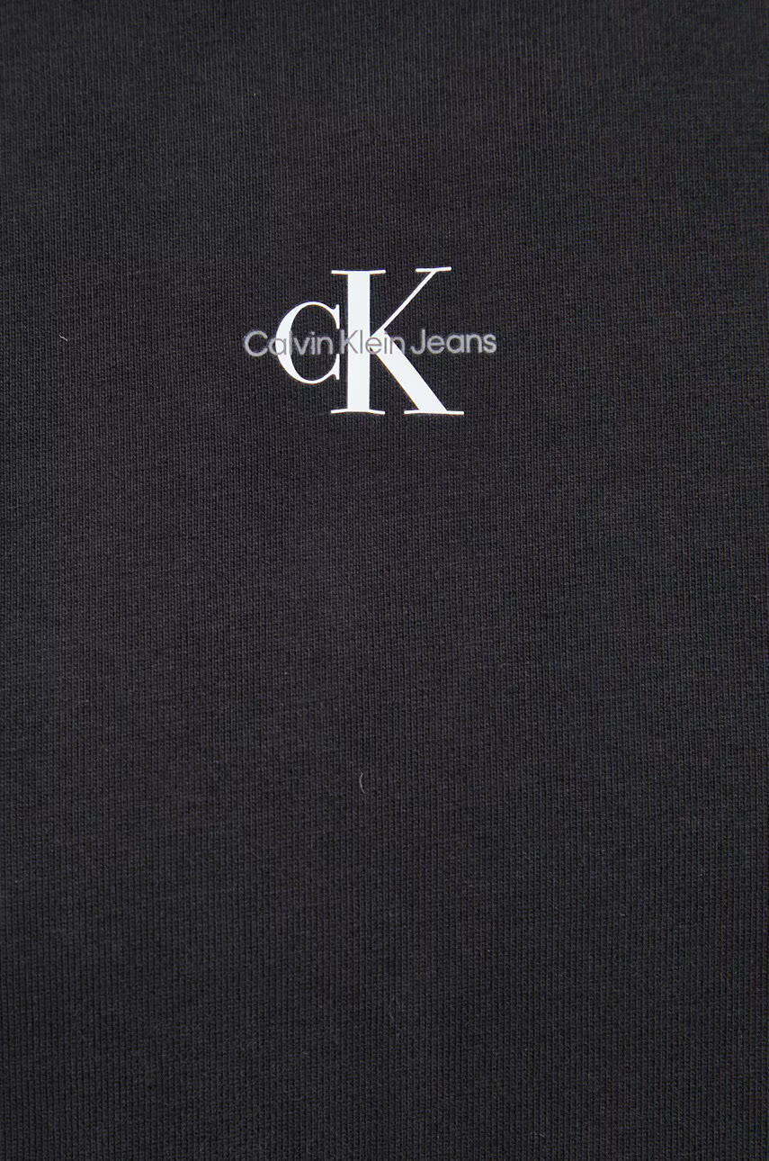 Calvin Klein Jeans Памучен суичър в черно с принт - Pepit.bg