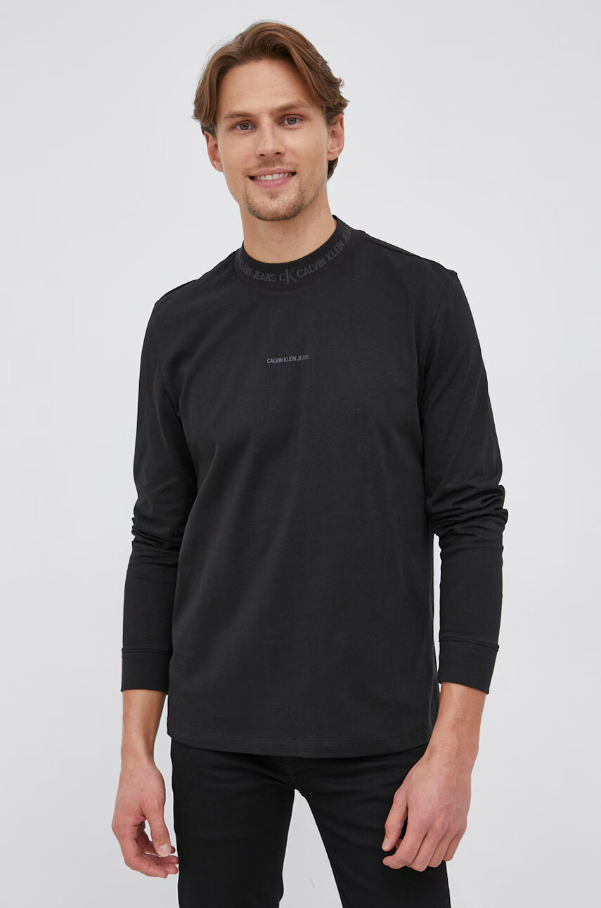 Calvin Klein Jeans Памучна блуза с дълги ръкави - Pepit.bg