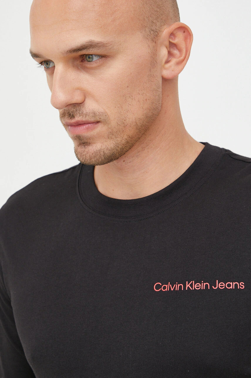 Calvin Klein Jeans Памучна блуза с дълги ръкави - Pepit.bg