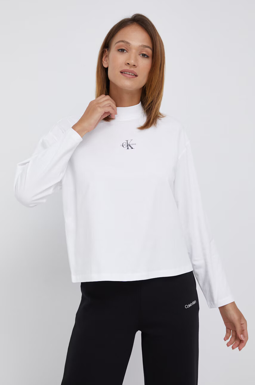 Calvin Klein Jeans Памучна блуза с дълги ръкави - Pepit.bg